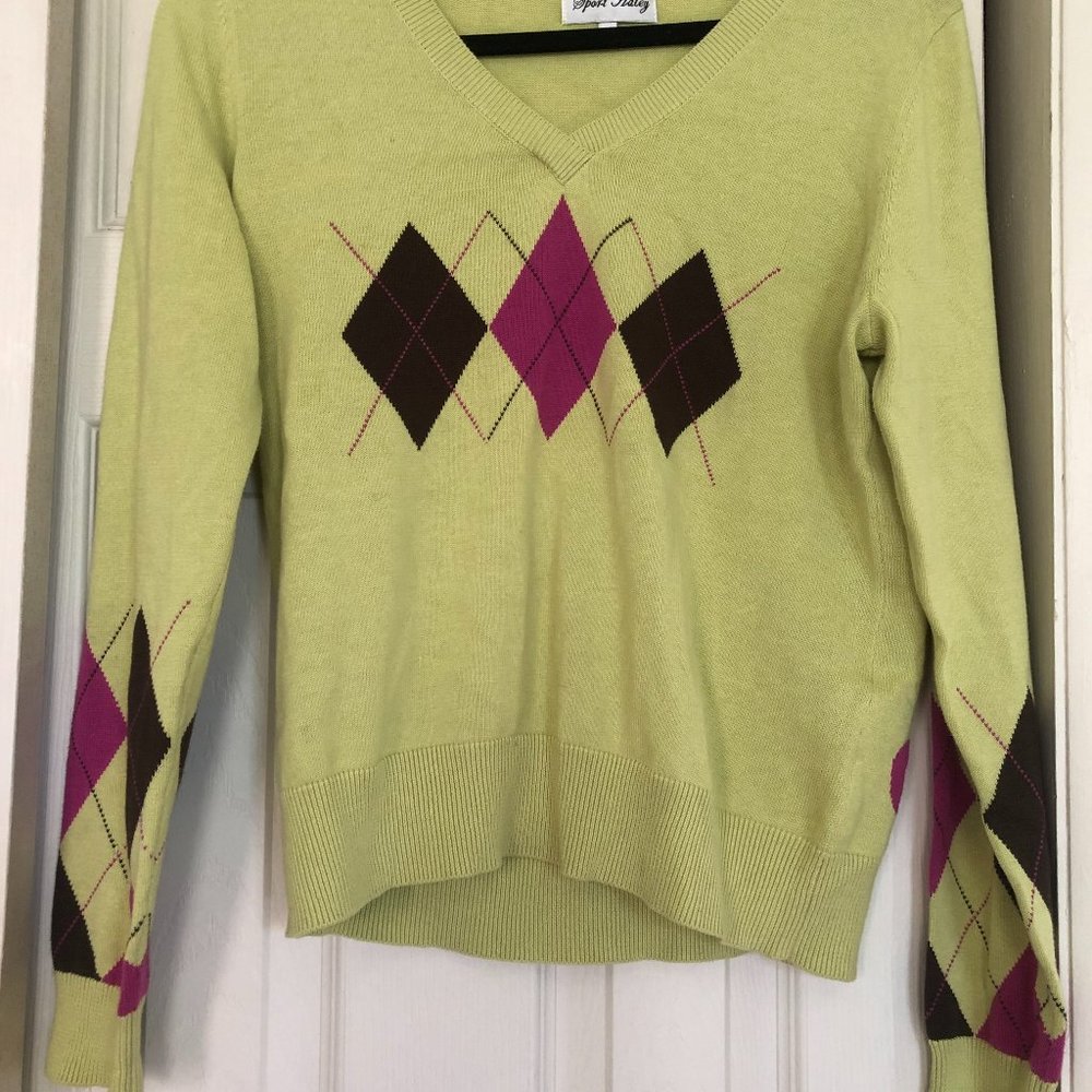 y2k 90s Argyle Sweater pullover